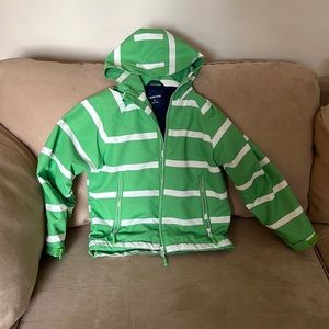 EUC Grass Green & White Striped Raincoat